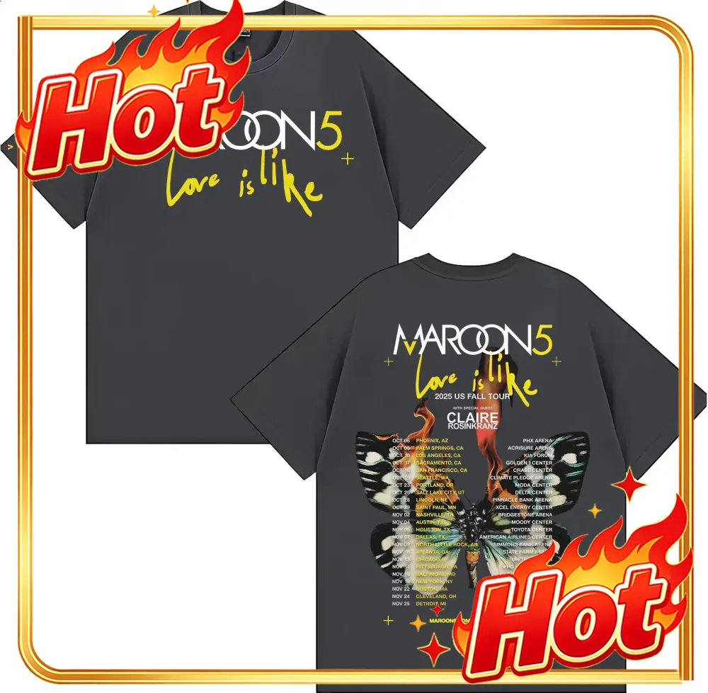 Camiseta de la banda Maroon 5, - Street Fashion Men 2025 reseña y precio
