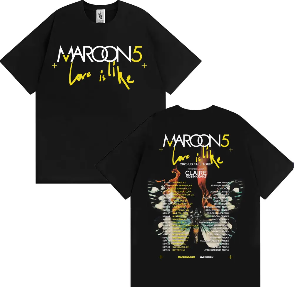 Camiseta de la banda Maroon 5, - Street Fashion Men 2025 reseña y precio