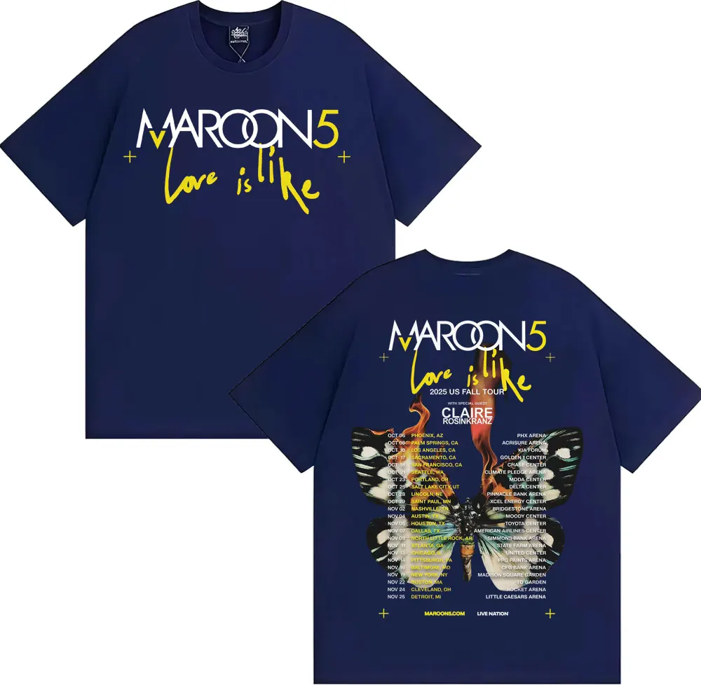 Camiseta de la banda Maroon 5, - Street Fashion Men 2025 reseña y precio