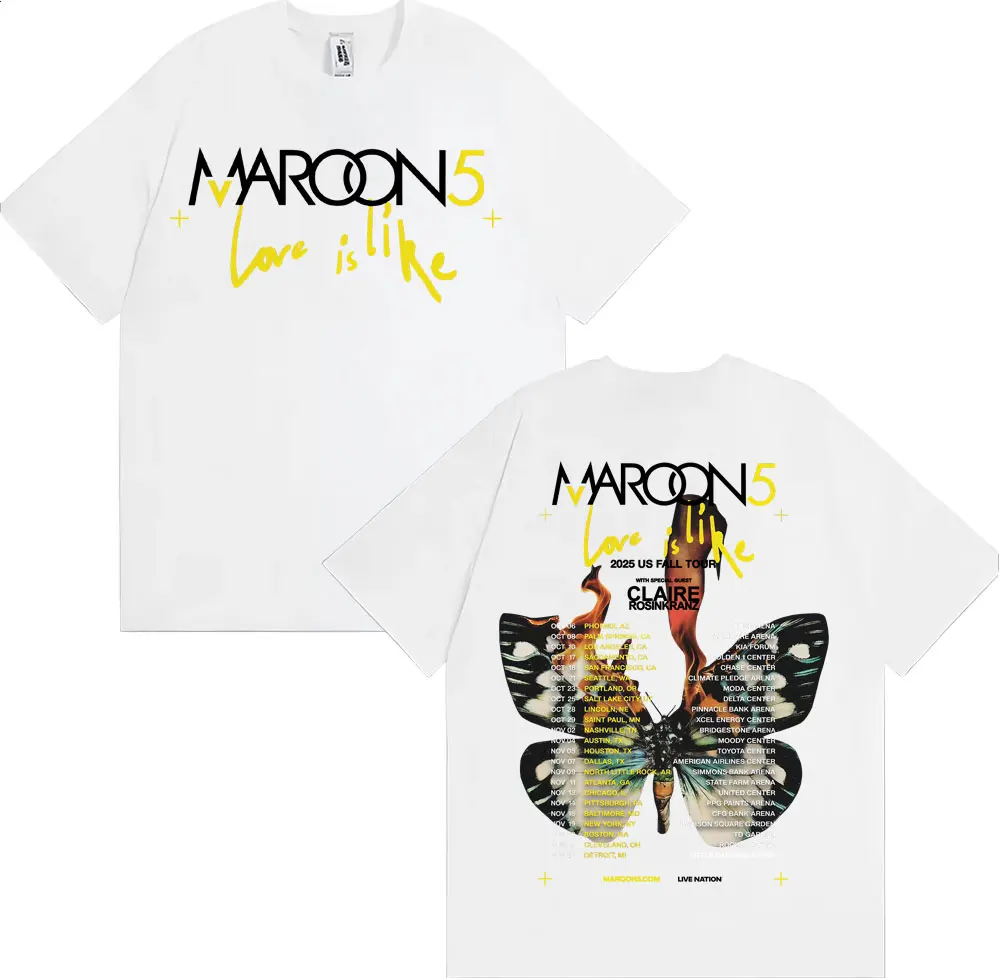 Camiseta de la banda Maroon 5, - Street Fashion Men 2025 reseña y precio